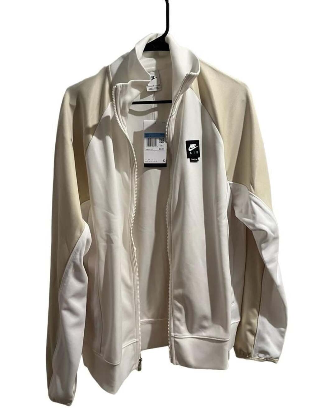 Nike Air Men's Poly-Knit Full-Zip Jacket in Sail/Light Khaki